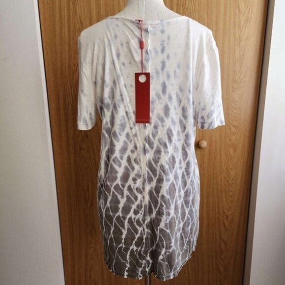 XCVI NWT Anya Tee in White and Gray with Jemma Cotton Jersey Light weight T Shir - Picture 2 of 9